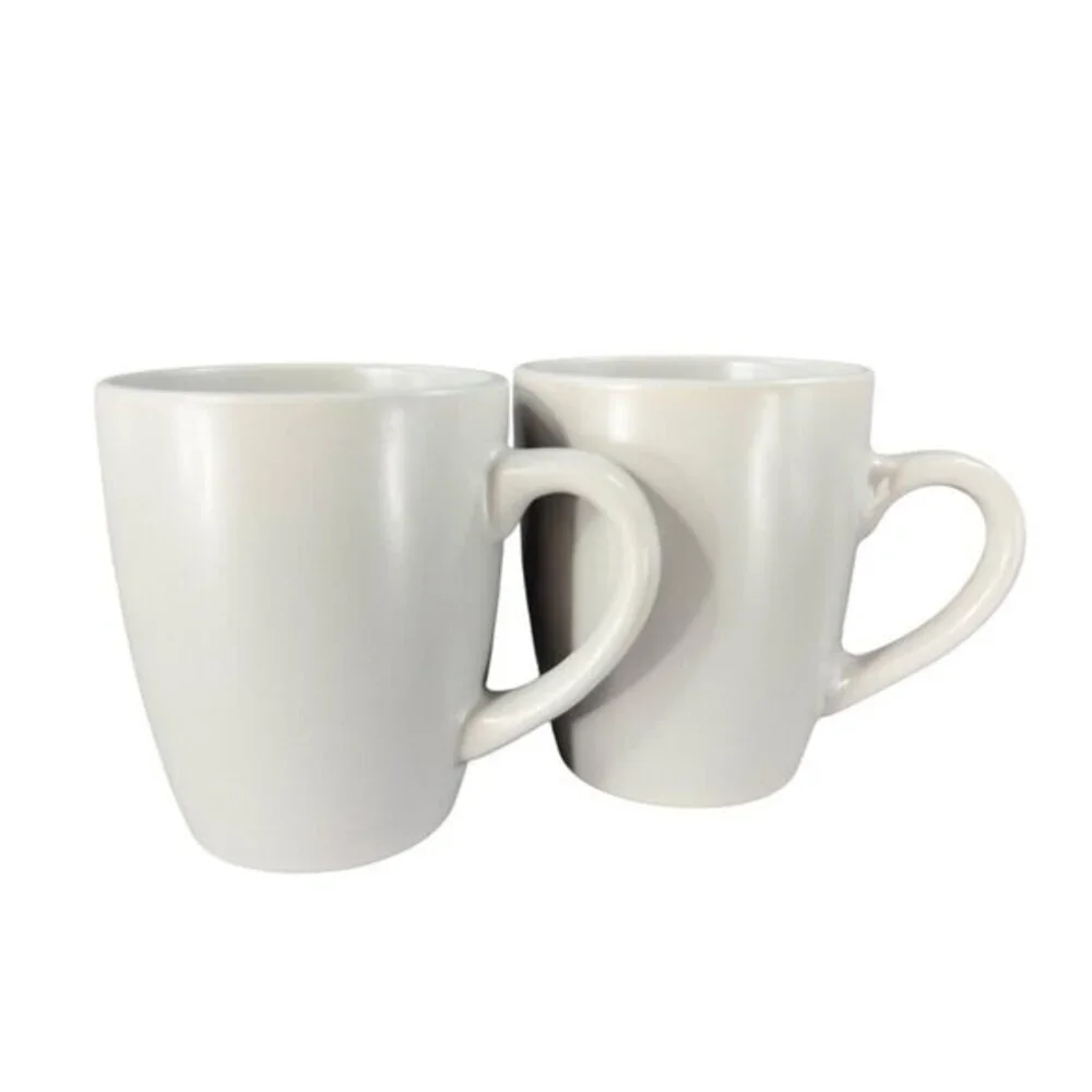 Balvery BIA Aura Solid Stone Gray Ceramic 12 ounce Coffee Mug Cup Porcelain Set2